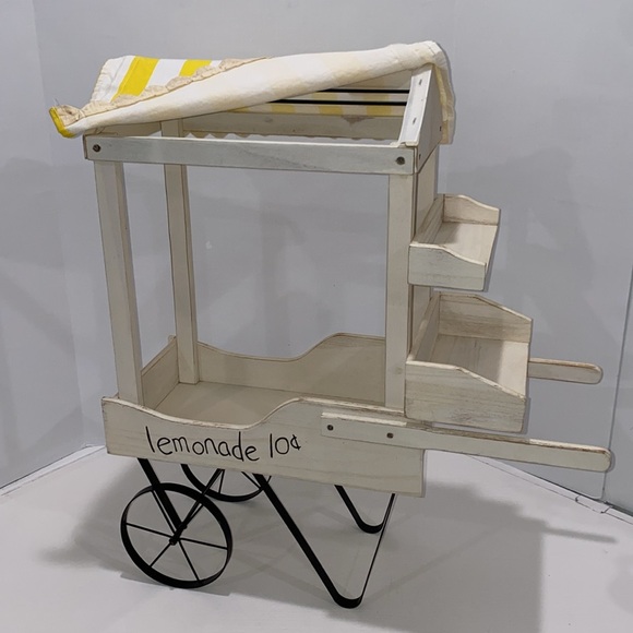 Vintage 27" Lemonade Cart With Shelves And Movable Wheels - Picture 14 of 17